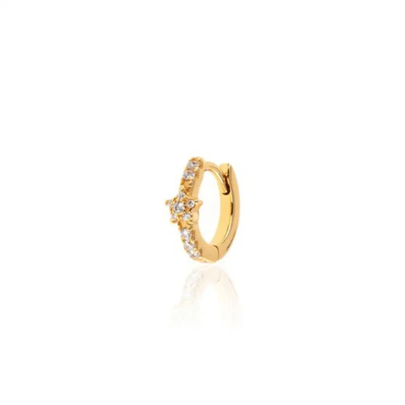Piercing criolla DIAMFLOR - Cristal / Oro AGATHA