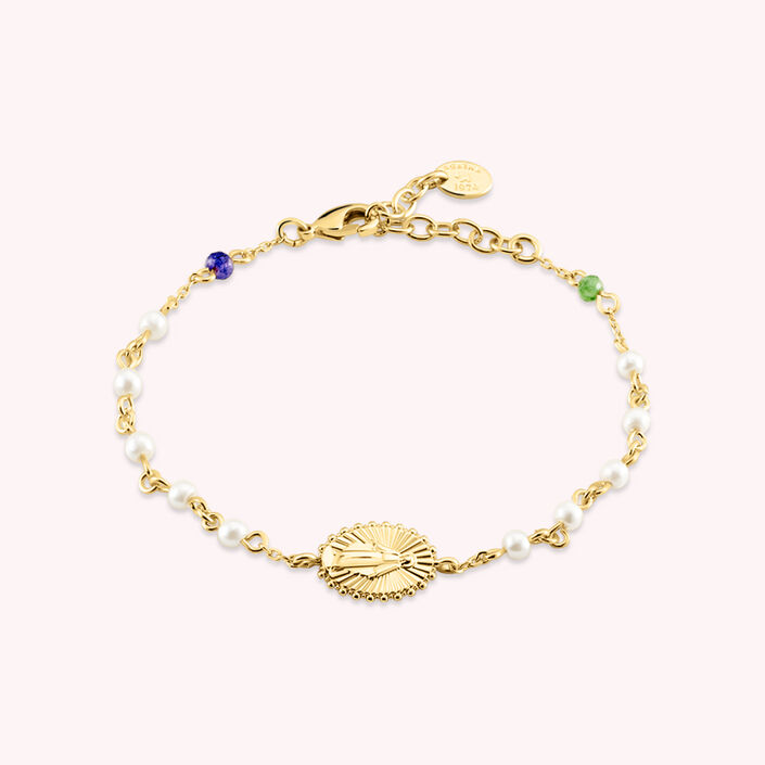 PULSERA AGATHA PARÍS VIRGEN CON PERLAS Y CIRCONITA