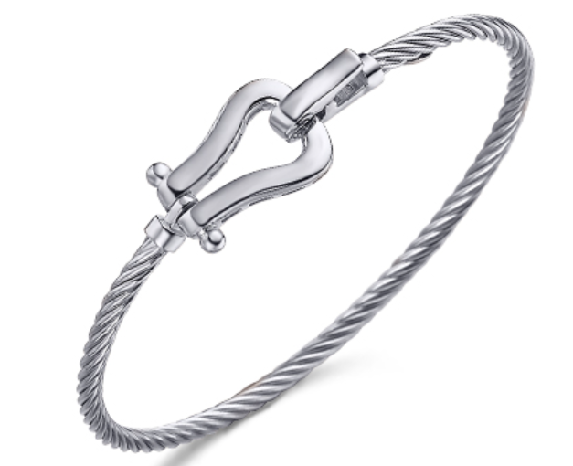 PULSERA CABLE ESTRIBO PLATA LeCarré