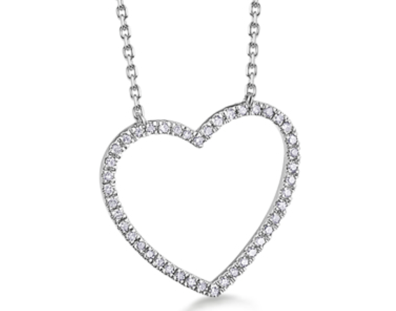 CORAZON GRANDE ORO BLANCO DIAMANTES LeCarré