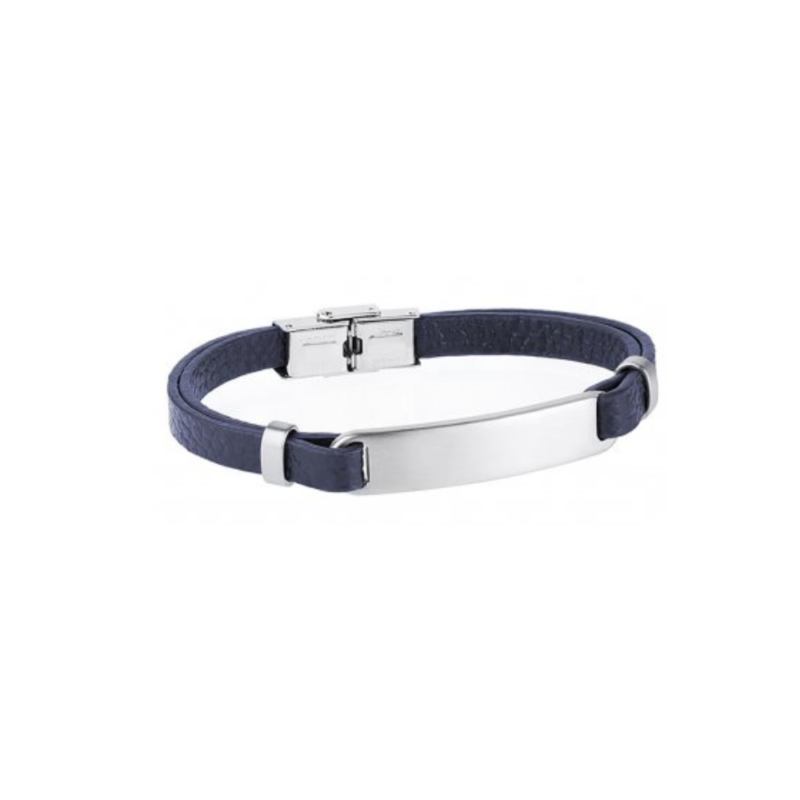 Pulsera Duward piel azul y acero