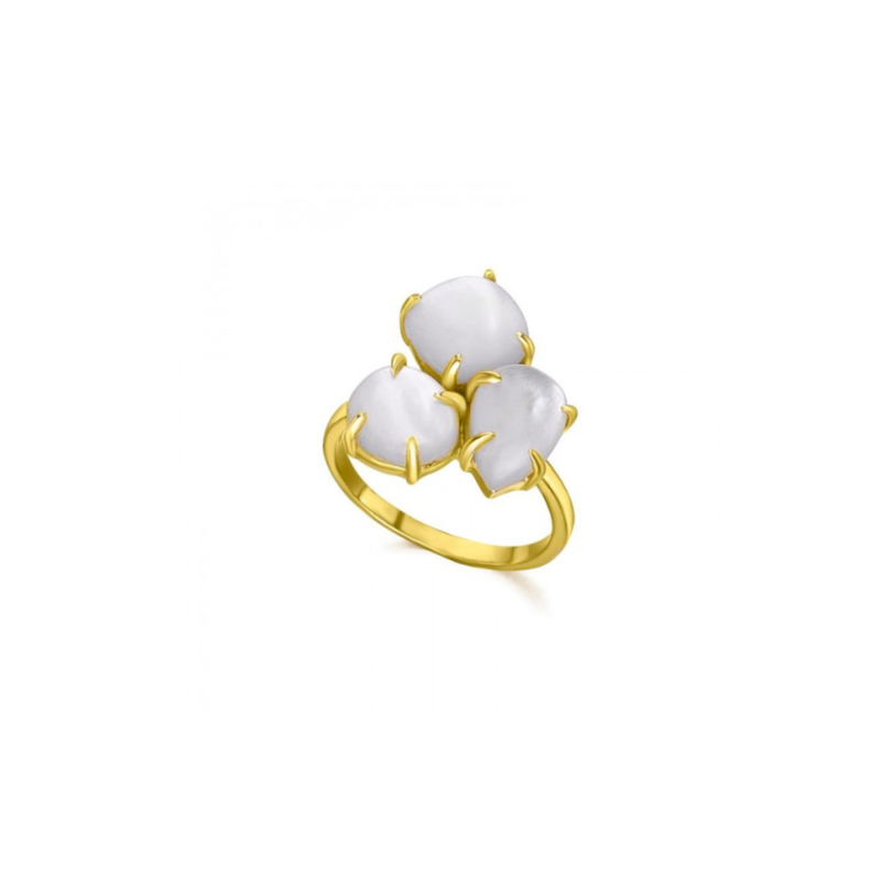 ANILLO PLATA BAÑO AMARILLO NÁCAR LeCarré