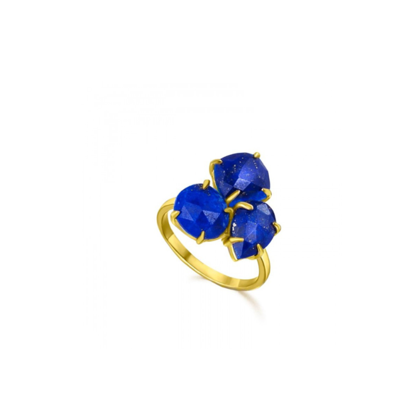 ANILLO PLATA BAÑO AMARILLO LAPISLAZULI LeCarré