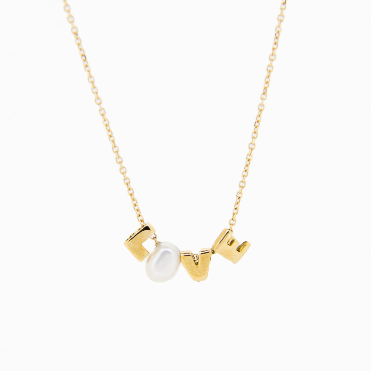 GARGANTILLA "LOVE" CON PERLA NATURAL ORO 18K