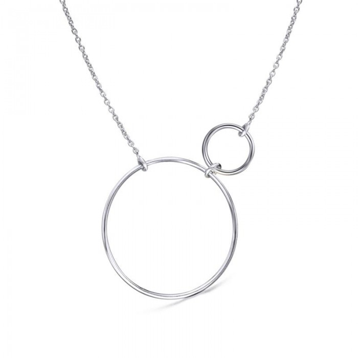 CADENA DOBLE CIRCULO PLATA LeCarré