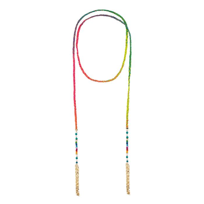 Collar Agatha París Adiction Trenza Multicolor y Baño Oro