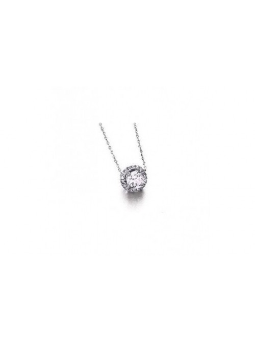 CADENA ORO BLANCO CON TOPACIO Y DIAMANTES LeCarré