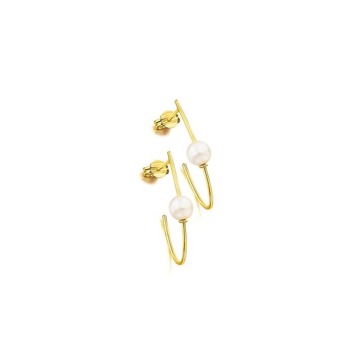 AROS ORO ALARGADOS PERLAS LeCarré