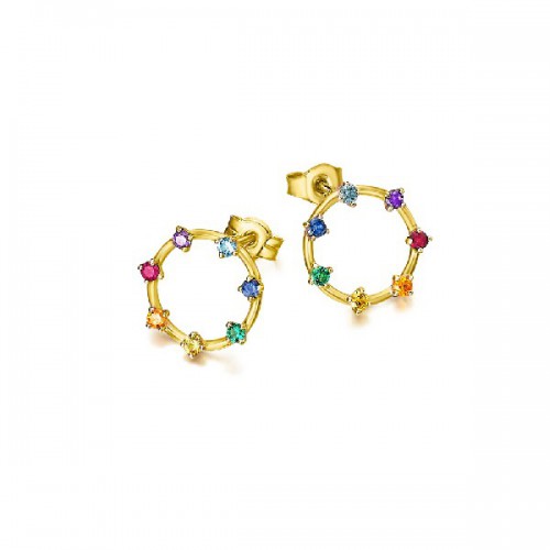 PENDIENTES ORO Y TOPACIOS MULTICOLOR LeCarré
