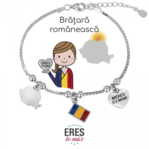 Pulsera Eres Lo Más Rumanía cadena veneciana rodiada con tres colgantes
