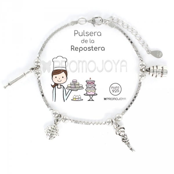 Pulsera Eres Lo Mas Repostera Cadena Veneciana Rodiada Con Colgantes