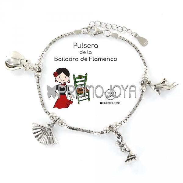 Pulsera Eres Lo Mas Bailaora De Flamenco Cadena Veneciana Rodiada
