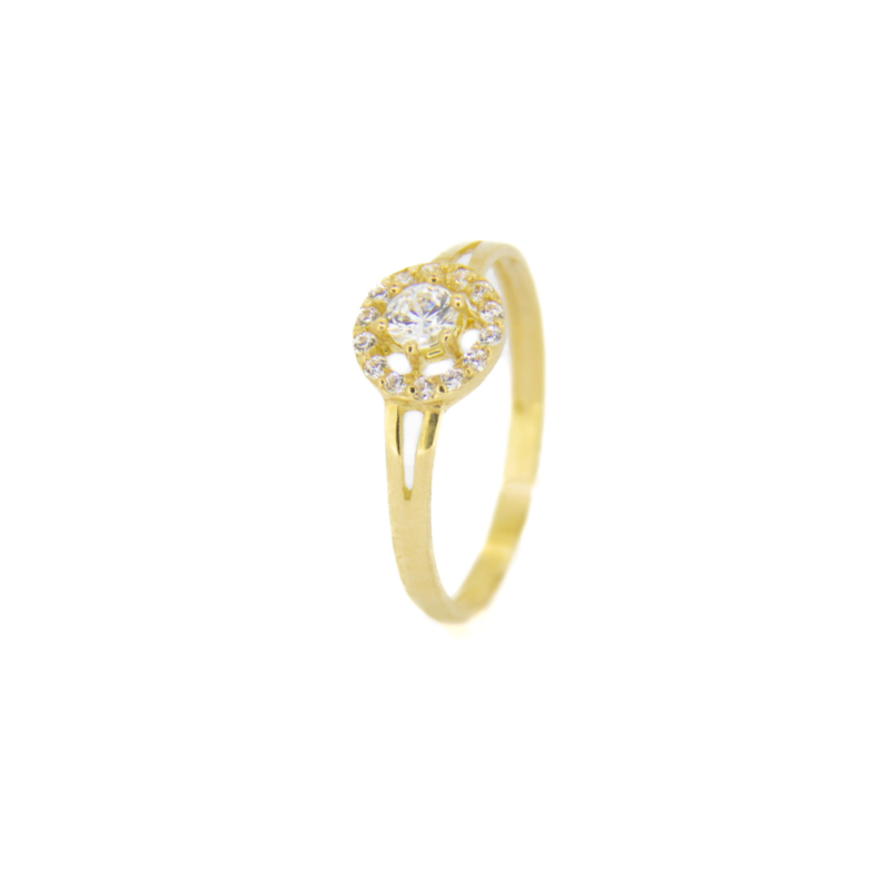 Anillo oro 18k con circonitas