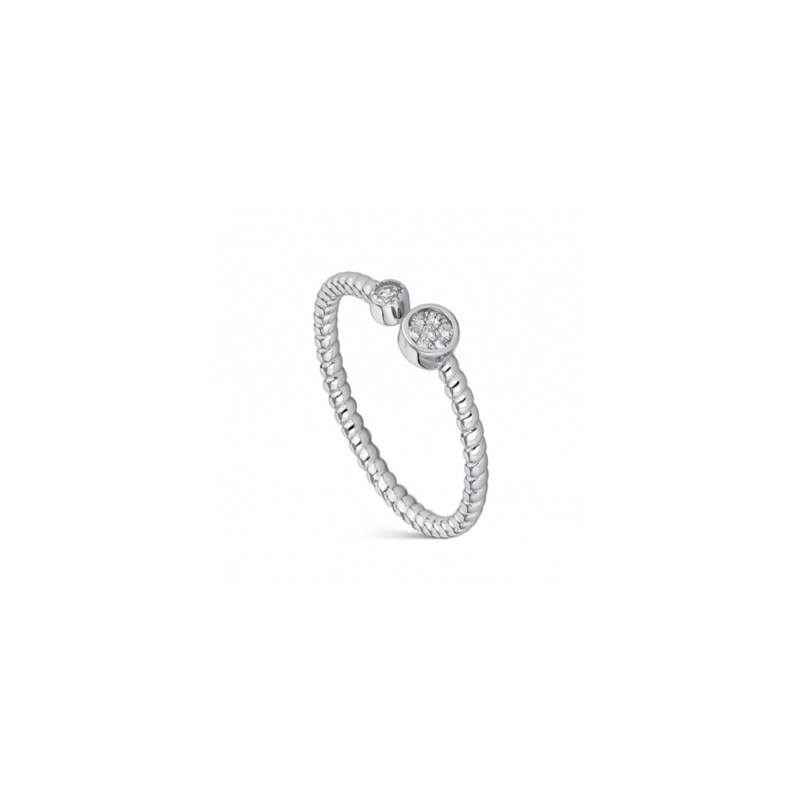Anillo Top Tendencia circonita rodiado fino abierto chatones