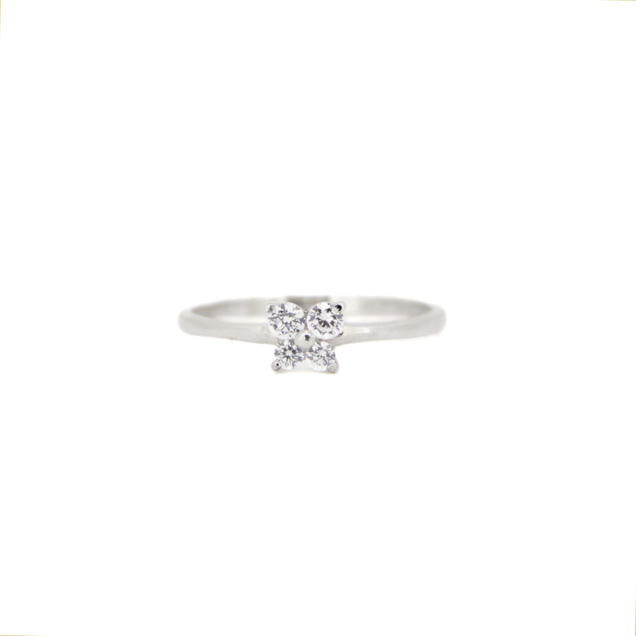 Anillo comunión mariposa circonitas oro blanco 18k - Imagen 2