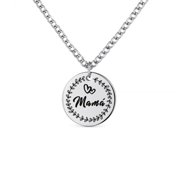 Colgante en plata 1º ley personalizado mama