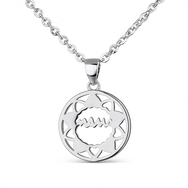 Colgante en plata 1º ley personalizado mama troquelado