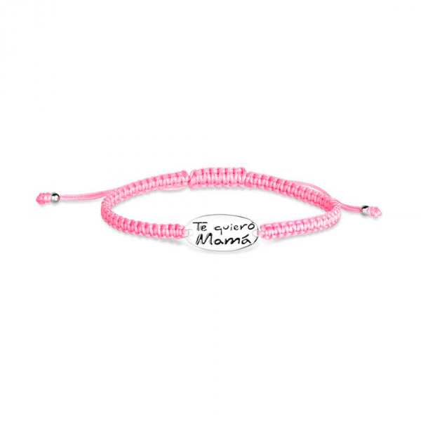 Pulsera de hilo anudado con chapa  te quiero mamá de 15 mm