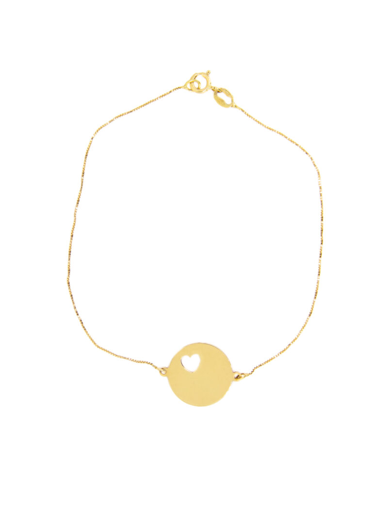 PULSERA CHAPA CORAZÓN ORO 18K PERSONALIZABLE