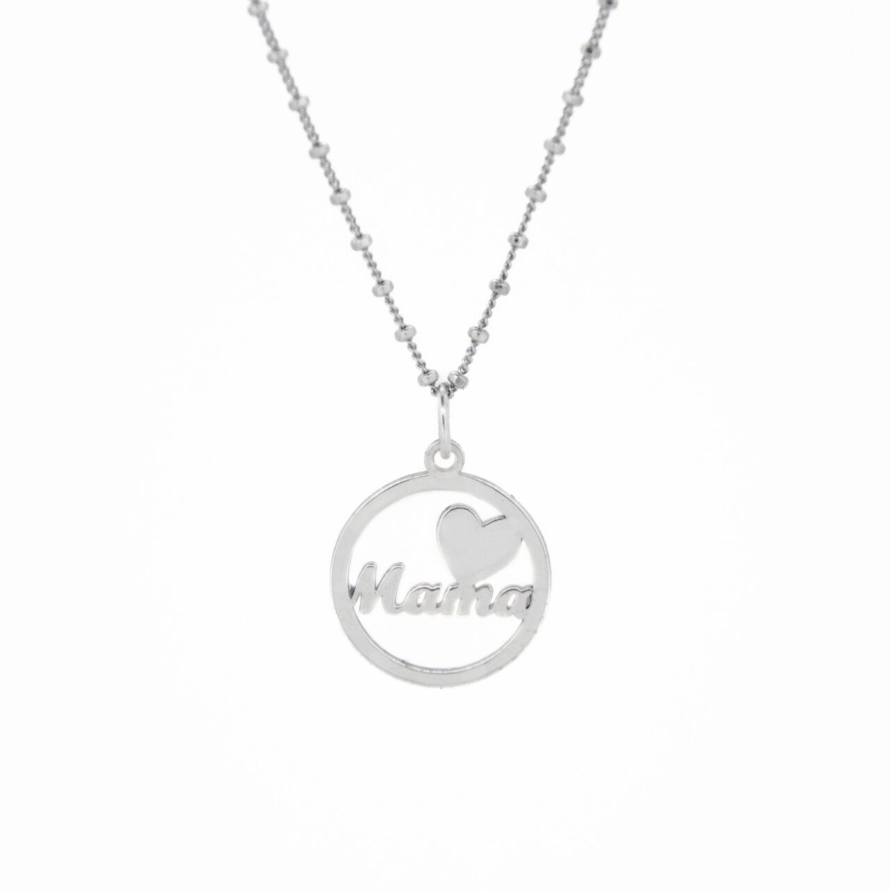 COLGANTE MAMA REDONDO CORAZON PLATA 1º LEY PERSONALIZABLE