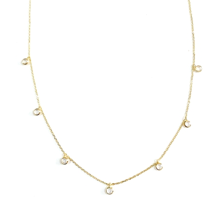 CADENA FORZADA 0.5 M/M CON 7 CIRCONITAS 4 M/M - 45 CMS LARGO
