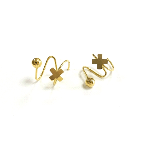 PENDIENTES ORO 18K ESPIRAL CRUZ