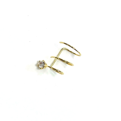 PIERCING ORO 18K  TREPADOR TRIPLE CIRCONITA CENTRAL