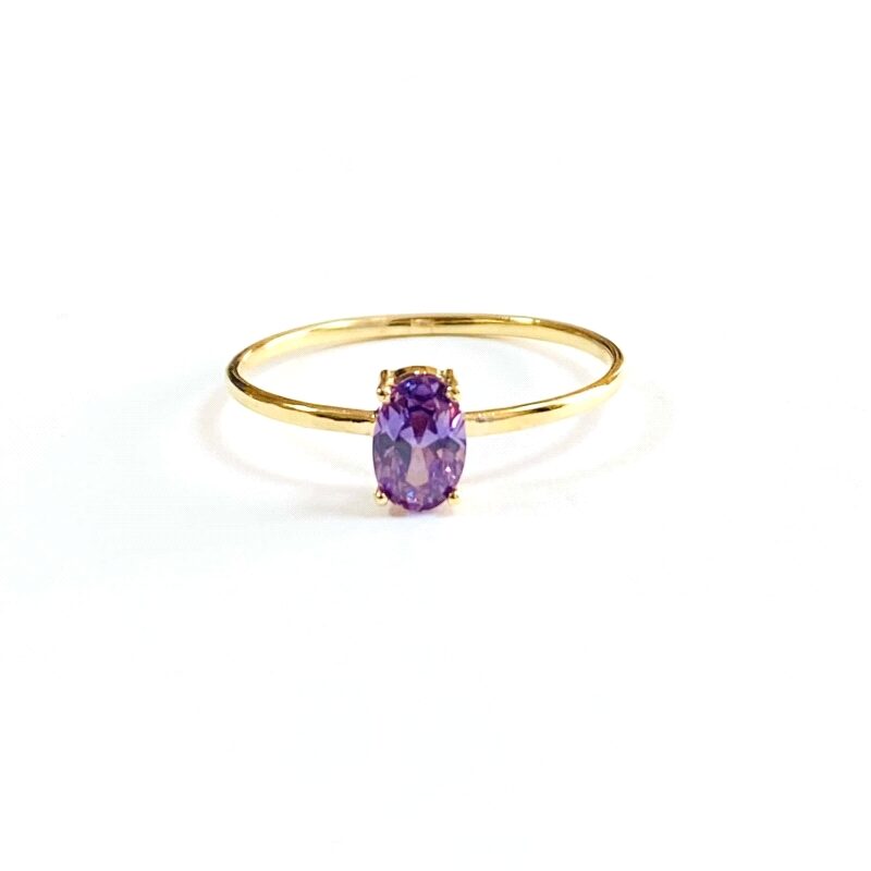 Anillo Oro 18K con Circonita amatista