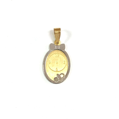 MEDALLA BEBE BICOLOR CHUPETE ORO 18K