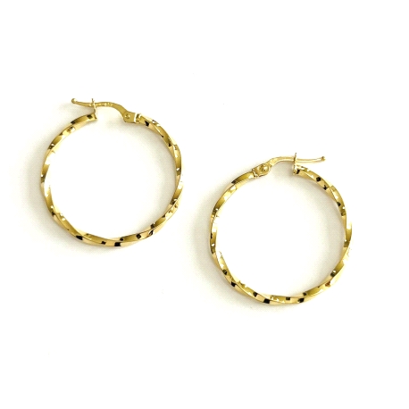 Pendientes aro oro 18k rizado