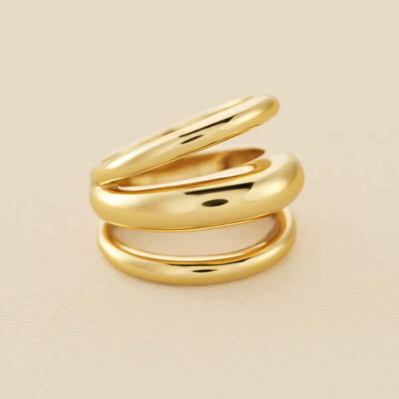 Anillo ancho TRIJONC - Dorado AGATHA