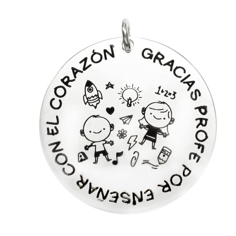 COLGANTE CHAPA PLATA 1º LEY REDONDA PROFESOR