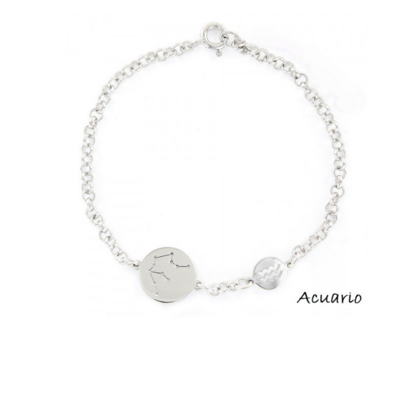 PULSERA PLATA 1º LEY HOROSCOPO ACUARIO