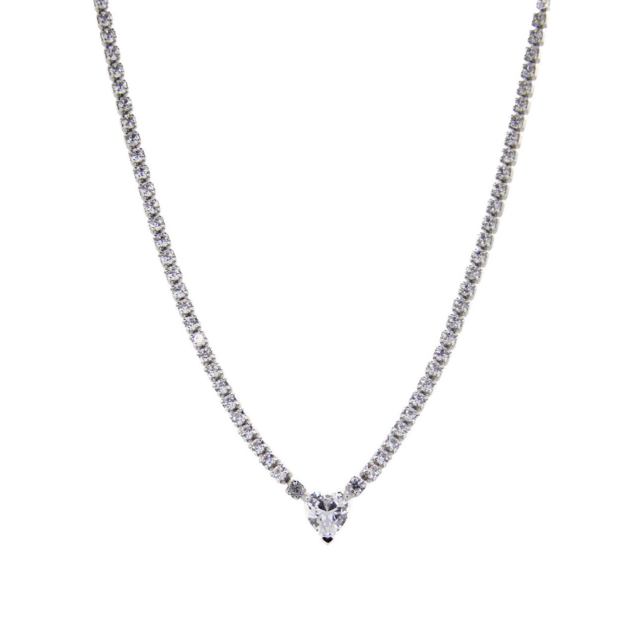 GARGANTILLA CORAZON PLATA 1ª LEY RODIADA CIRCONITAS