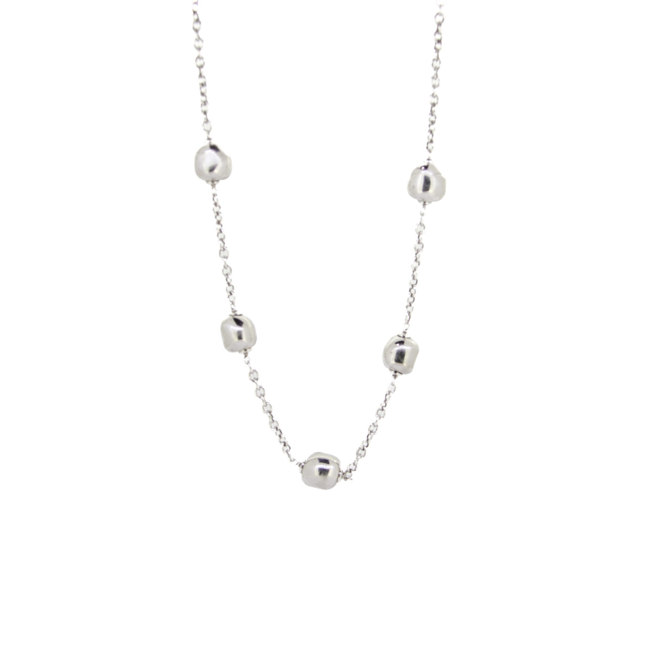 COLLAR PLATA 1ºLEY RODIADO CON BOLAS CENTRALES