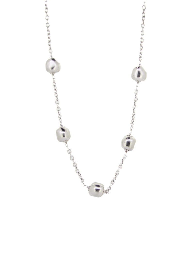 COLLAR PLATA 1ºLEY RODIADO CON BOLAS CENTRALES
