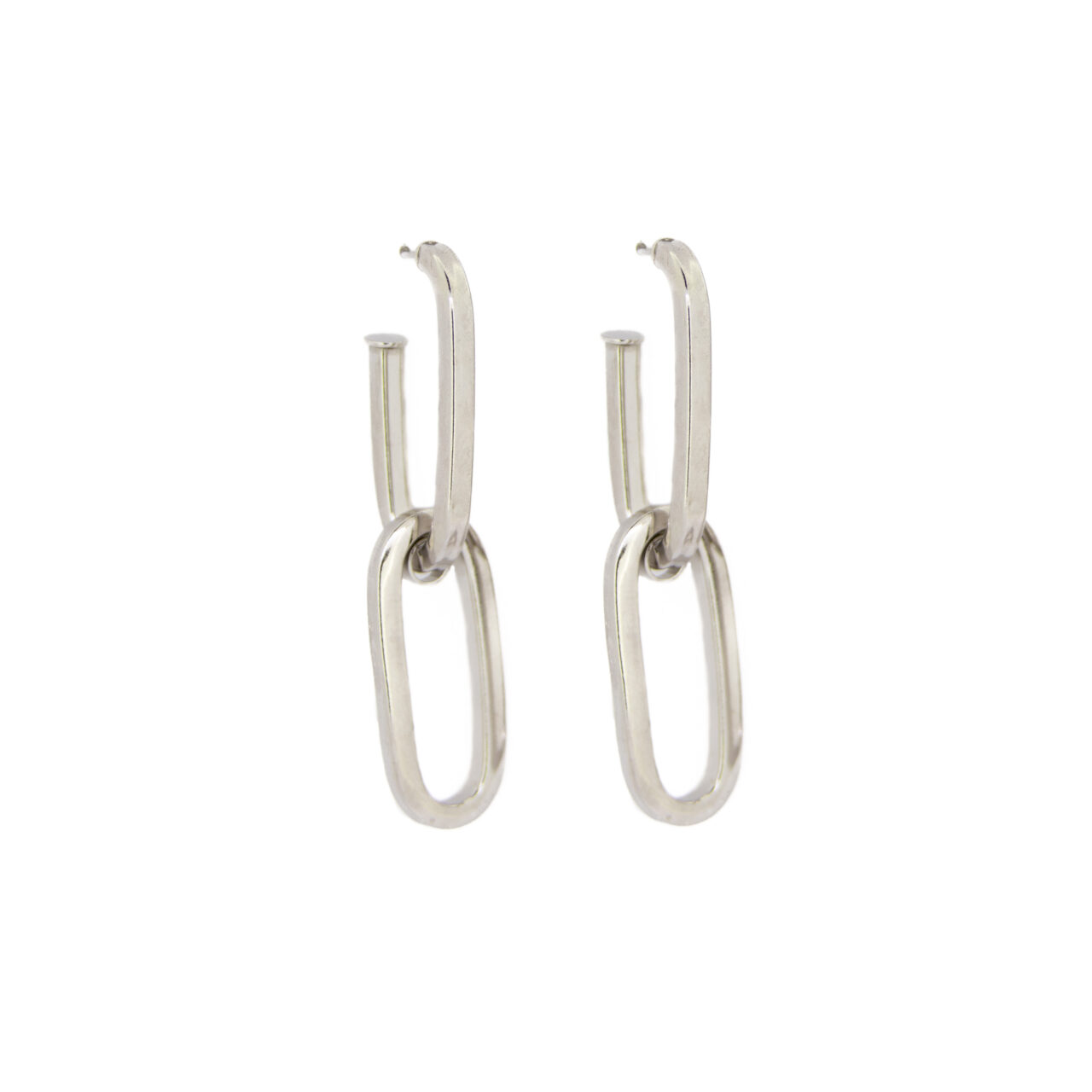 PENDIENTES TENDENCIA PLATA 1º LEY RODIADO ESLABONES GRANDES