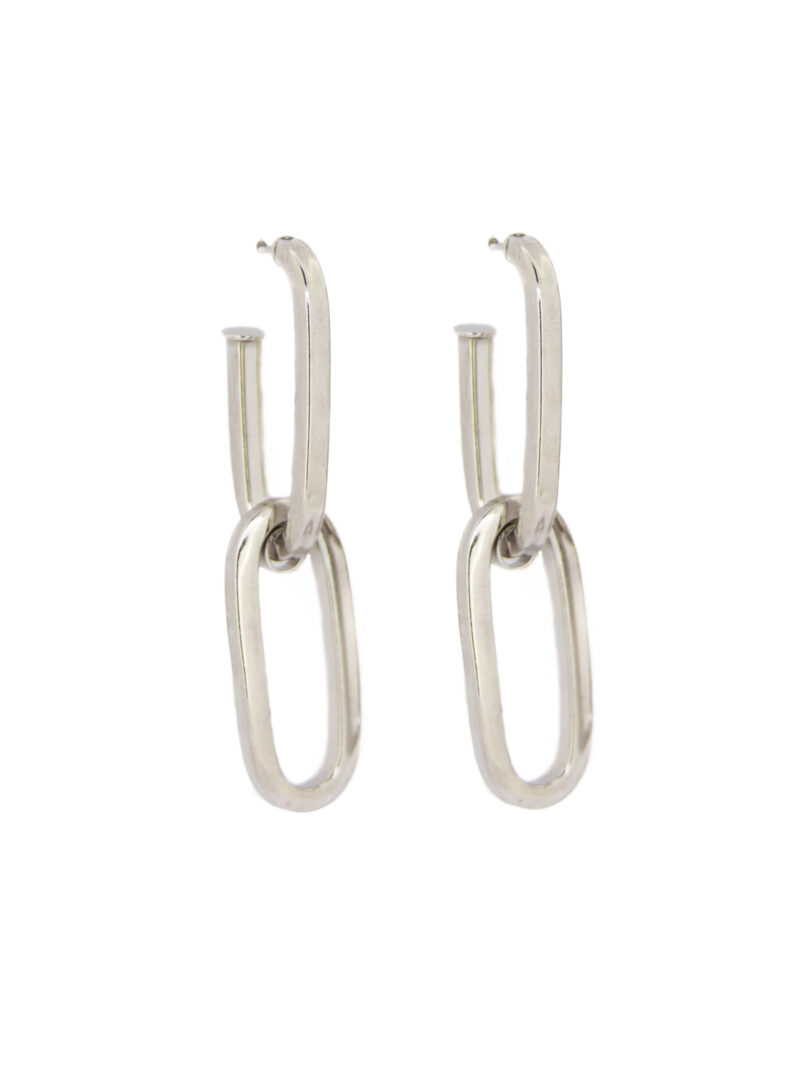 PENDIENTES TENDENCIA PLATA 1º LEY RODIADO ESLABONES GRANDES