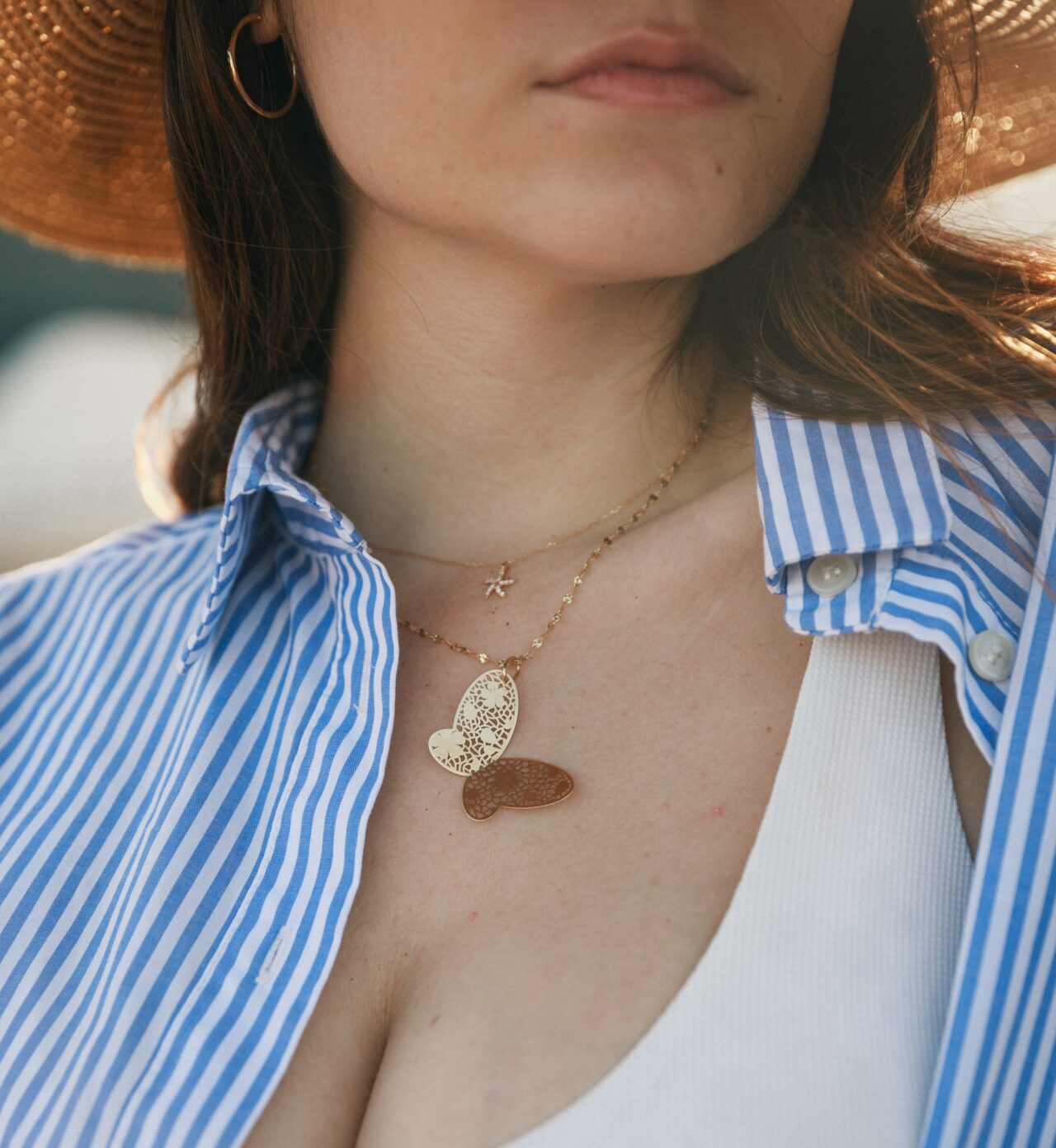 COLGANTE MARIPOSA ORO 18K CALADA - Imagen 4