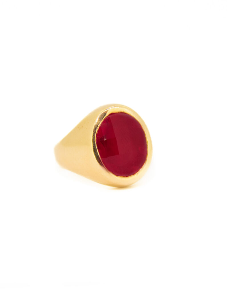 SELLO ORO 18K PIEDRA RUBI