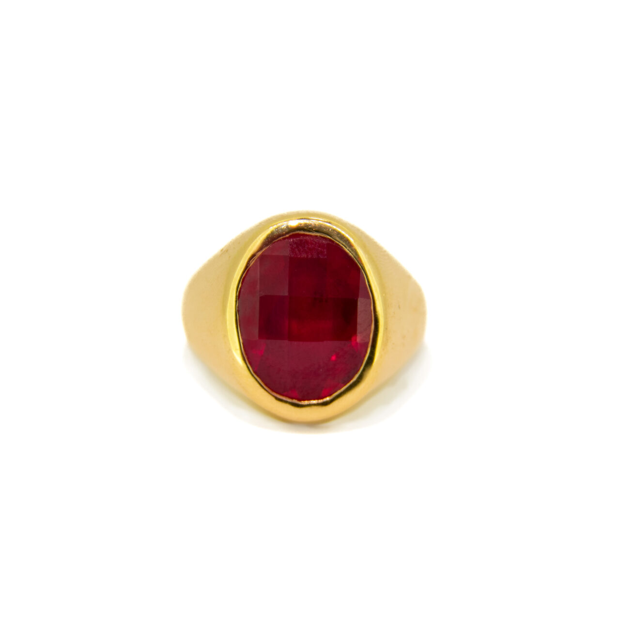 SELLO ORO 18K PIEDRA RUBI - Imagen 4