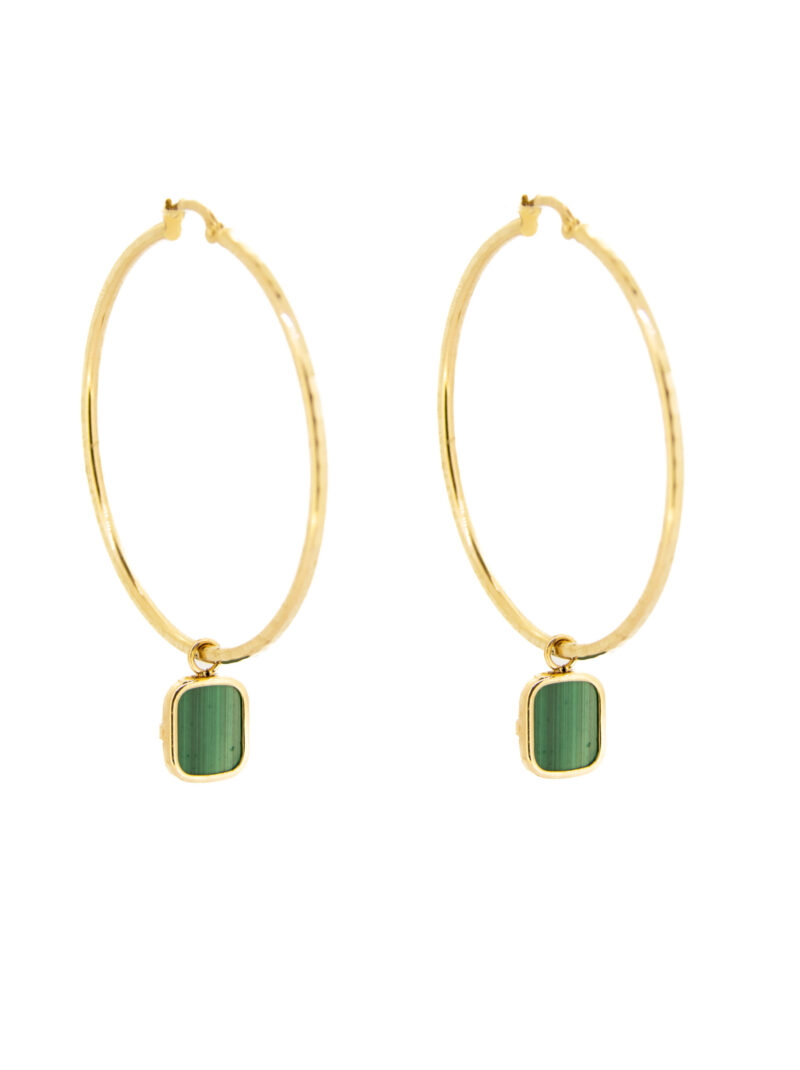 ARO ORO 18K CON COLGANTE MALAQUITA