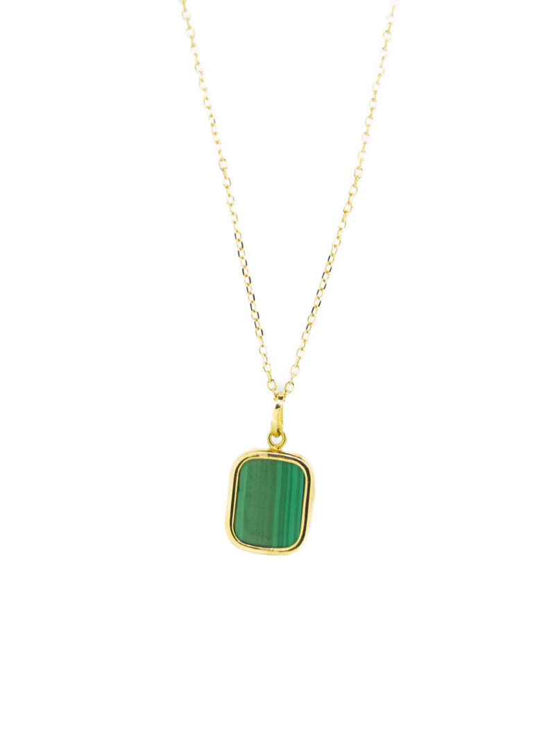 GARGANTILLA ORO 18K PIEDRA NATURAL MALAQUITA
