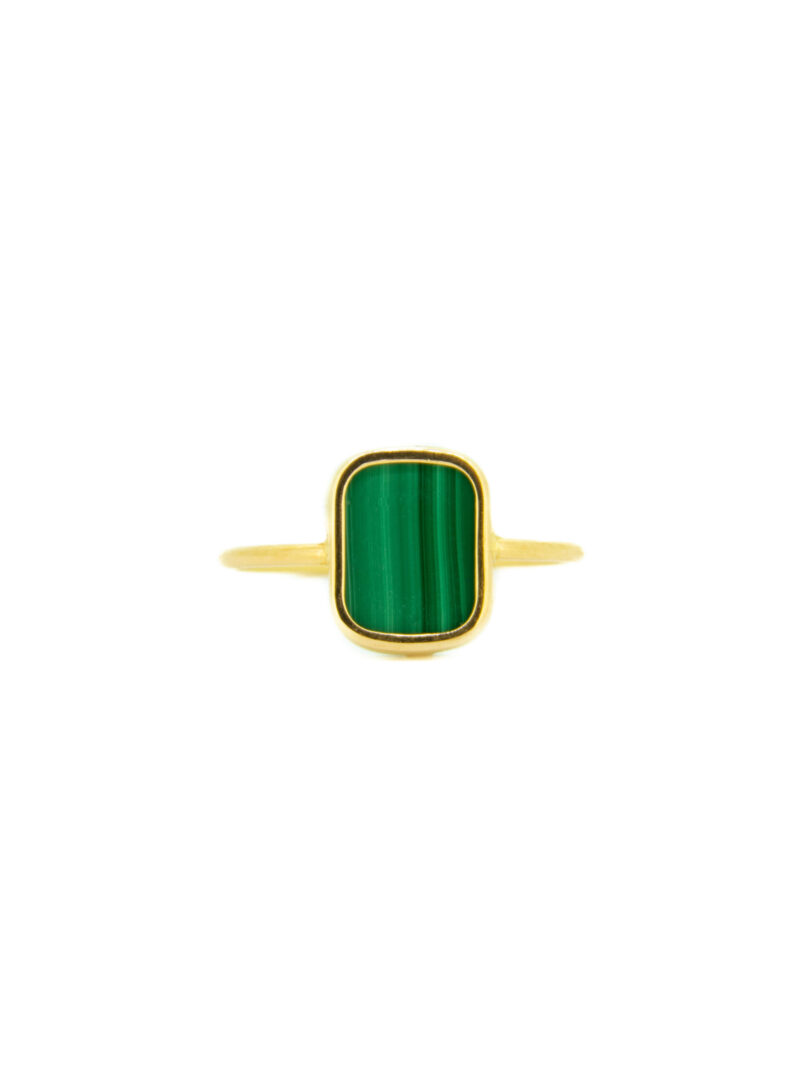 ANILLO ORO 18K PIEDRA NATURAL  MALAQUITA