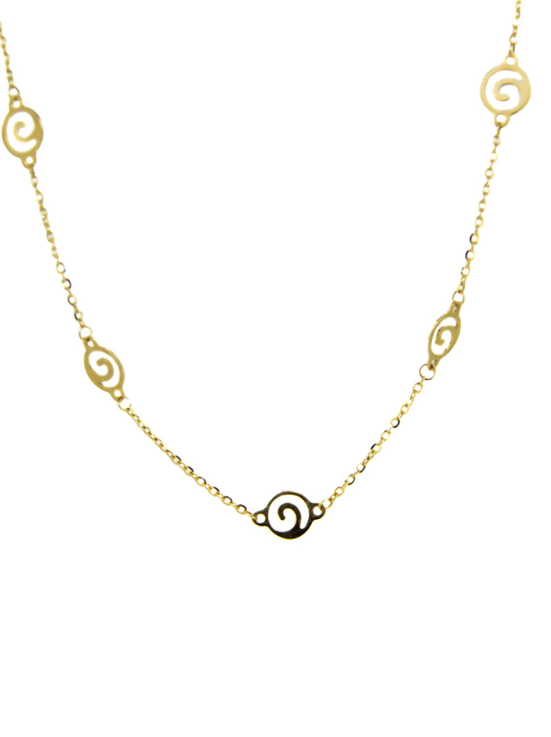 COLLAR ORO 18K FORMA CIRCULO OLA