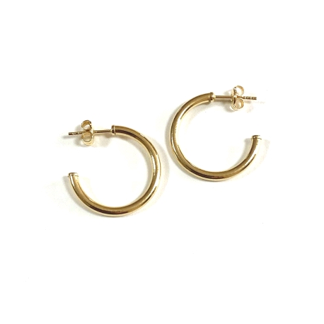 PENDIENTES ORO 18K  MEDIO ARO CAÑA 2 M/M