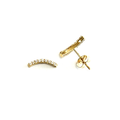 PENDIENTES ORO 18K  PALO DOBLADO CIRCONITAS