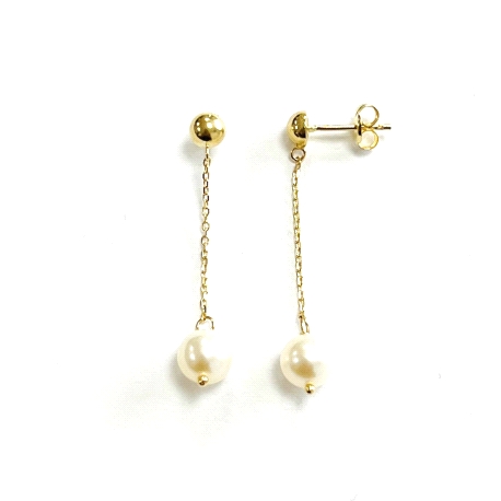 PENDIENTES ORO 18H CON PERLA CULTIVADA 6 M/M