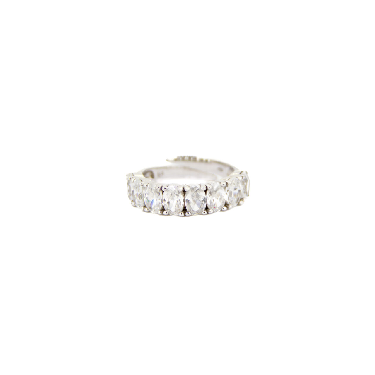 ANILLO PLATA 1º LEY CIRCONITAS OVALADAS