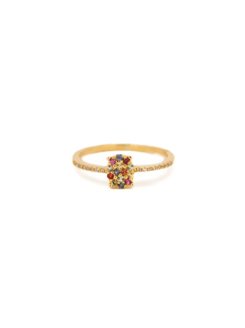 ANILLO ORO 18K CIRCONITAS COLORES